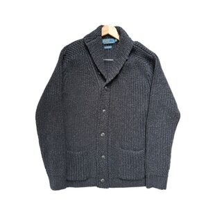 Polo Ralph Lauren Gray Merino Wool Cardigan - XXL, Button Closure